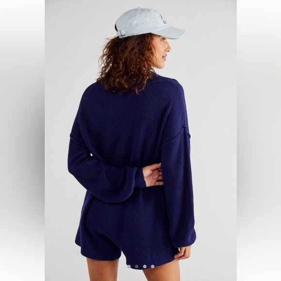 Free People Picnic Sweater Romper | Ink - Picture 2 of 6